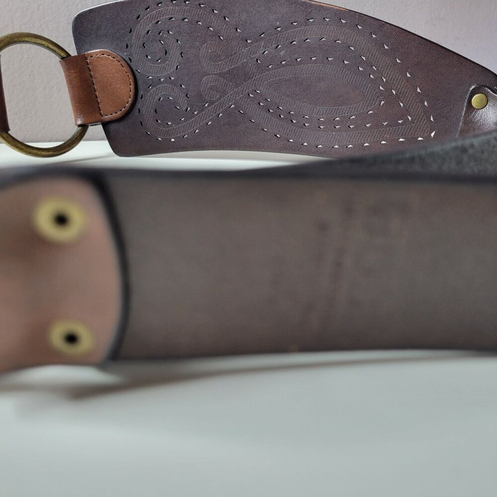 Hobo Brown Leather belt Women size 34 - Picture 5 of 11